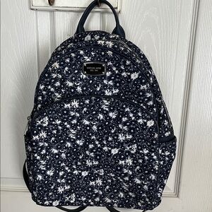 Michael Kors Navy and White Floral Backpack